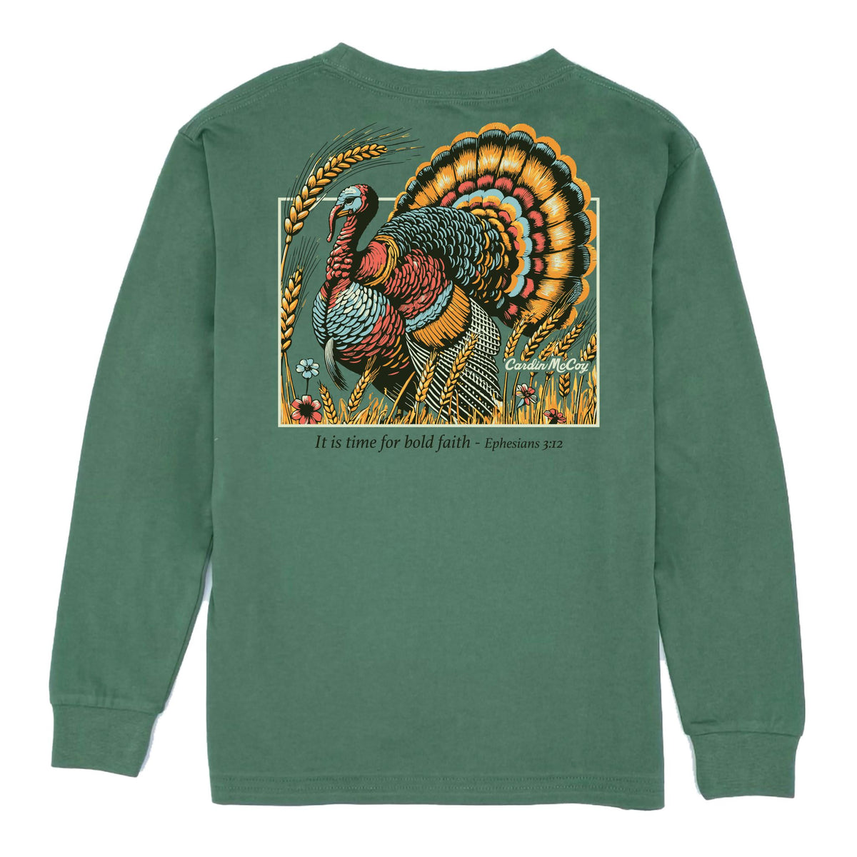 Kids' Bold Faith Long-Sleeve Tee Long Sleeve T-Shirt Cardin McCoy Dark Olive XXS (2/3) Pocket