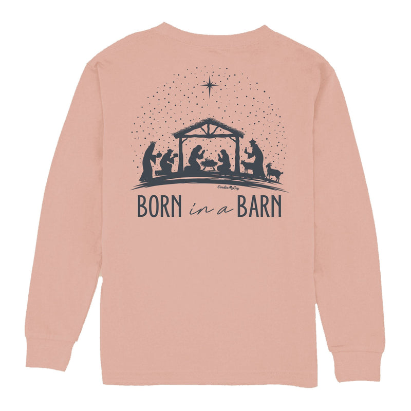 Kids' Born in a Barn Long-Sleeve Tee Long Sleeve T-Shirt Cardin McCoy Rose Tan XXS (2/3) Pocket