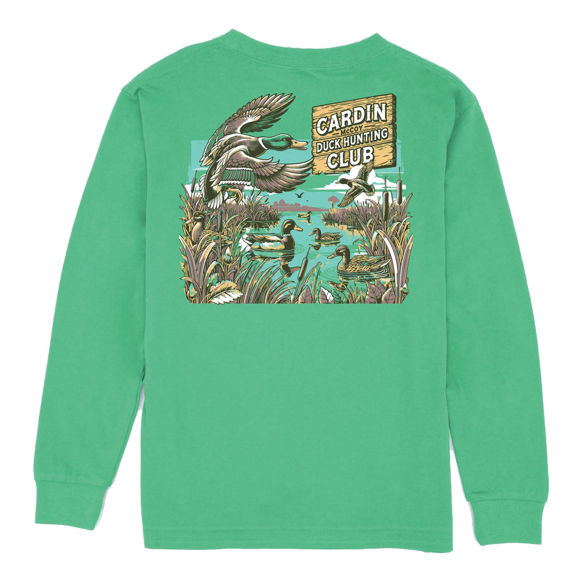 Kids' CM Duck Hunting Long-Sleeve Tee Long Sleeve T-Shirt Cardin McCoy Green XXS (2/3) Pocket