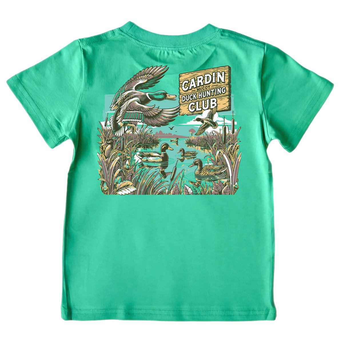 Kids' CM Duck Hunting Short-Sleeve Tee Short Sleeve T-Shirt Cardin McCoy Green XXS (2/3) Pocket