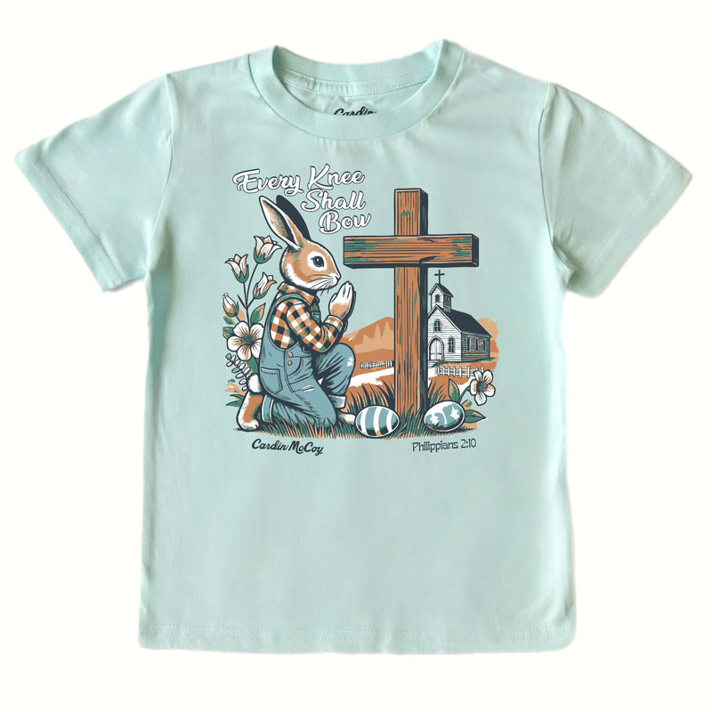 Kids' Every Knee Easter Front Short-Sleeve Tee Short Sleeve T-Shirt Cardin McCoy Blue Mint XXS (2/3) No Pocket