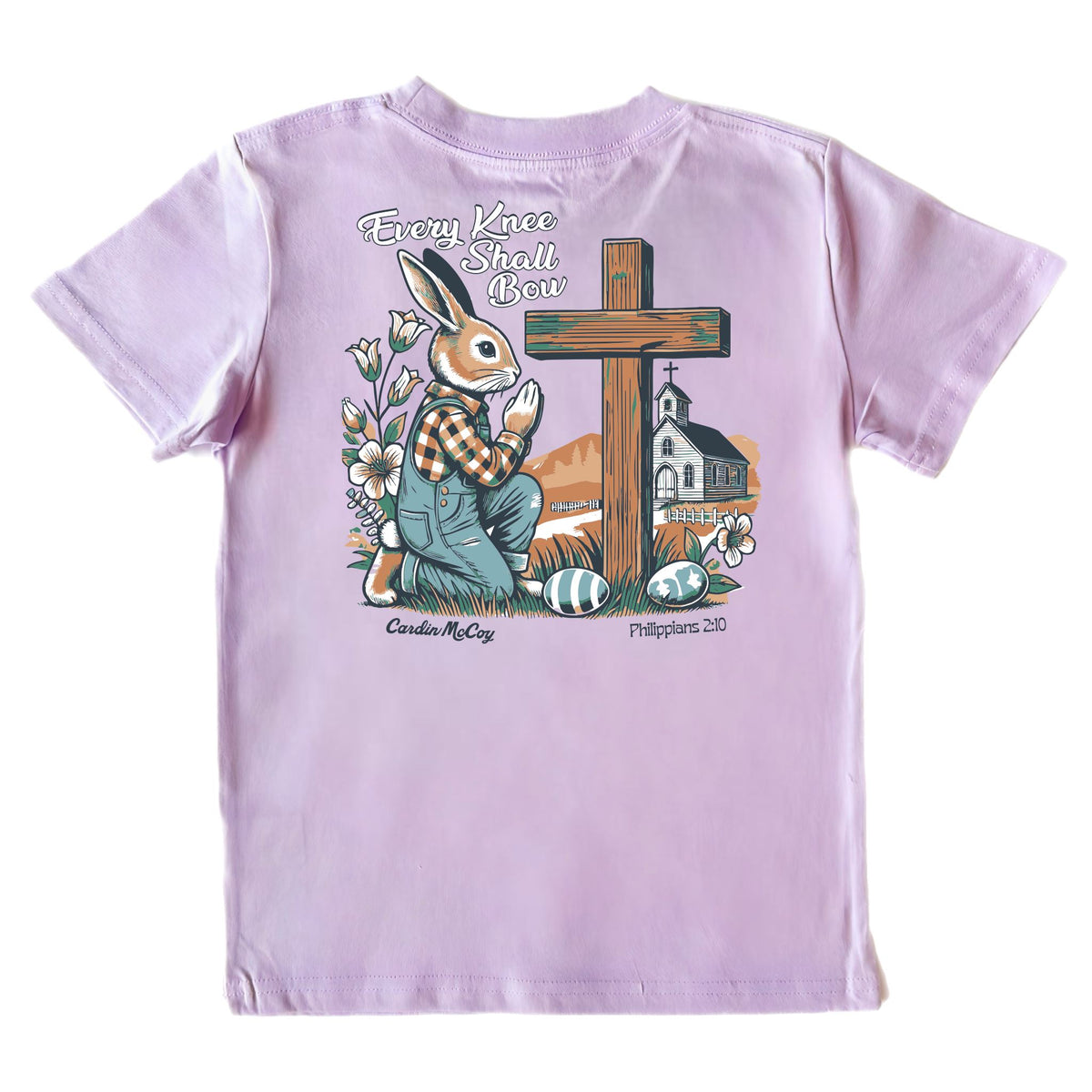 Kids' Every Knee Easter Short-Sleeve Tee Short Sleeve T-Shirt Cardin McCoy Lavender XXS (2/3) Pocket