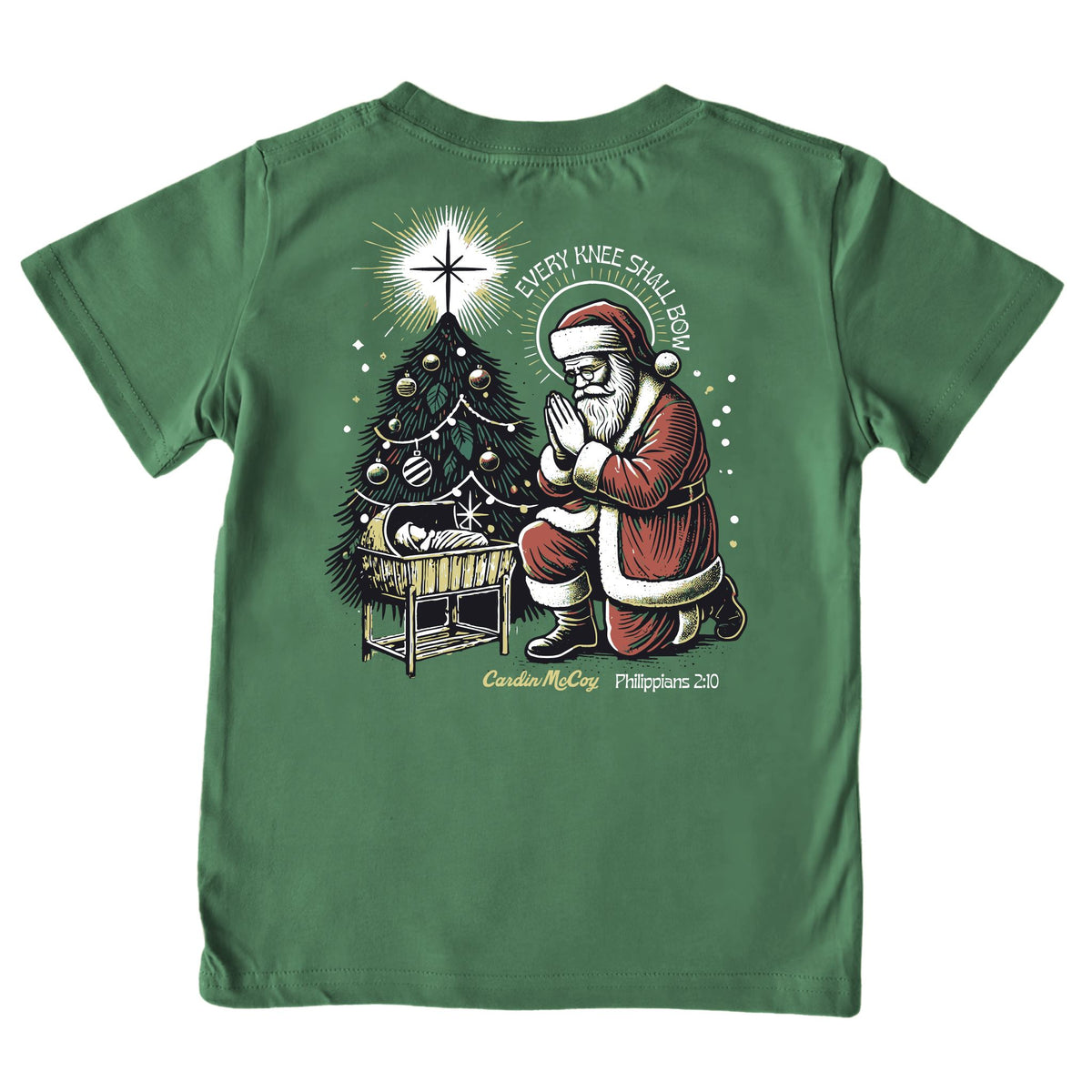 Kids' Every Knee Shall Bow Short-Sleeve Tee Short Sleeve T-Shirt Cardin McCoy Dark Olive XXS (2/3) Pocket