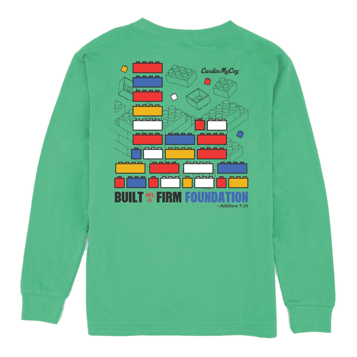 Kids' Firm Foundation Long-Sleeve Tee Long Sleeve T-Shirt Cardin McCoy Green XXS (2/3) Pocket