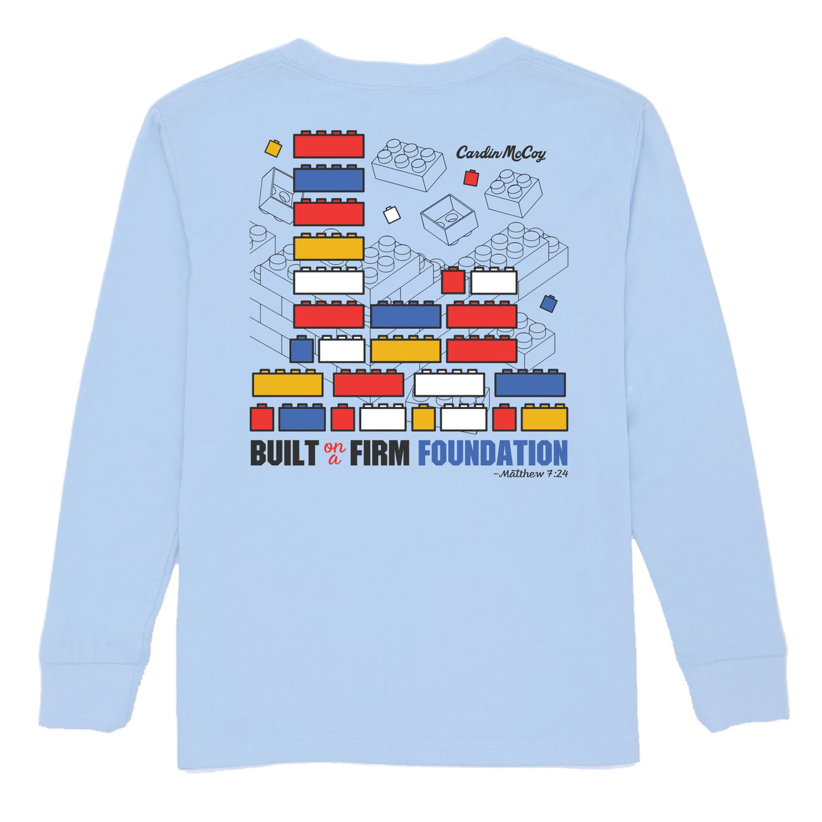 Kids' Firm Foundation Long-Sleeve Tee Long Sleeve T-Shirt Cardin McCoy Light Blue XXS (2/3) Pocket