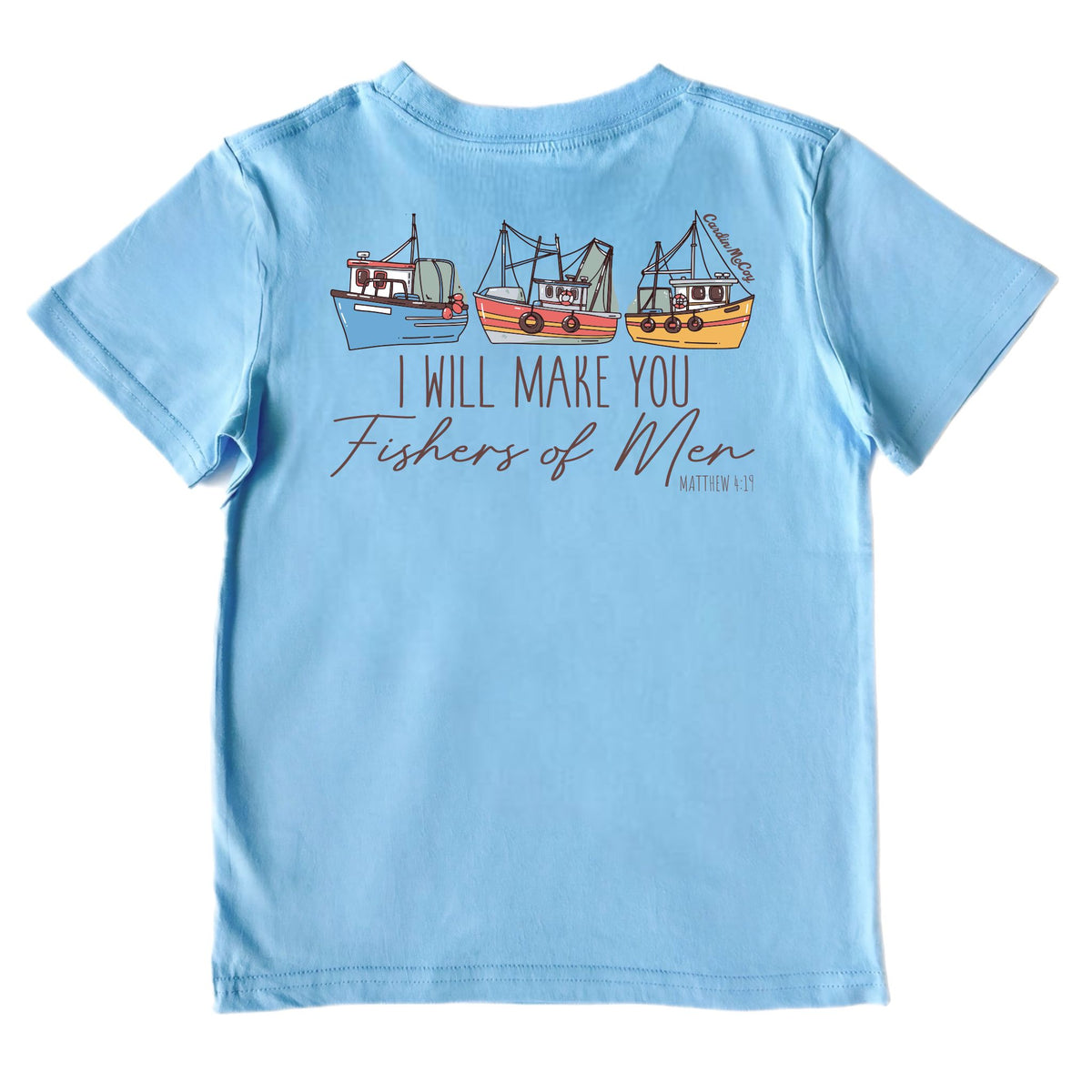 Kids' Fishers of Men Short-Sleeve Tee Short Sleeve T-Shirt Cardin McCoy Light Blue XXS (2/3) Pocket