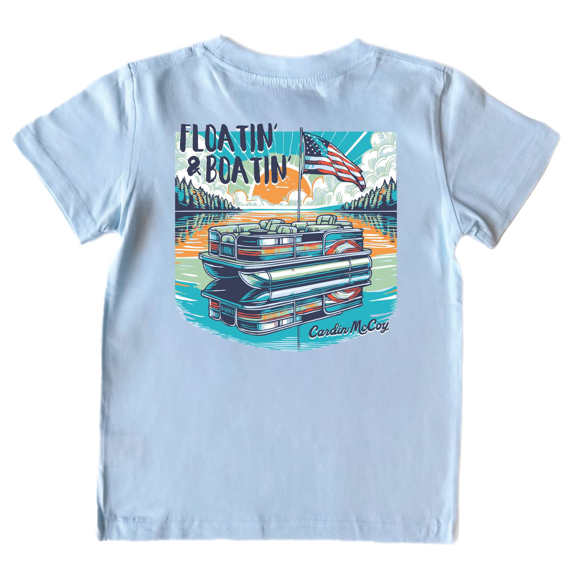 Kids' Floatin' and Boatin' Short-Sleeve Tee Short Sleeve T-Shirt Cardin McCoy Cool Blue XXS (2/3) Pocket