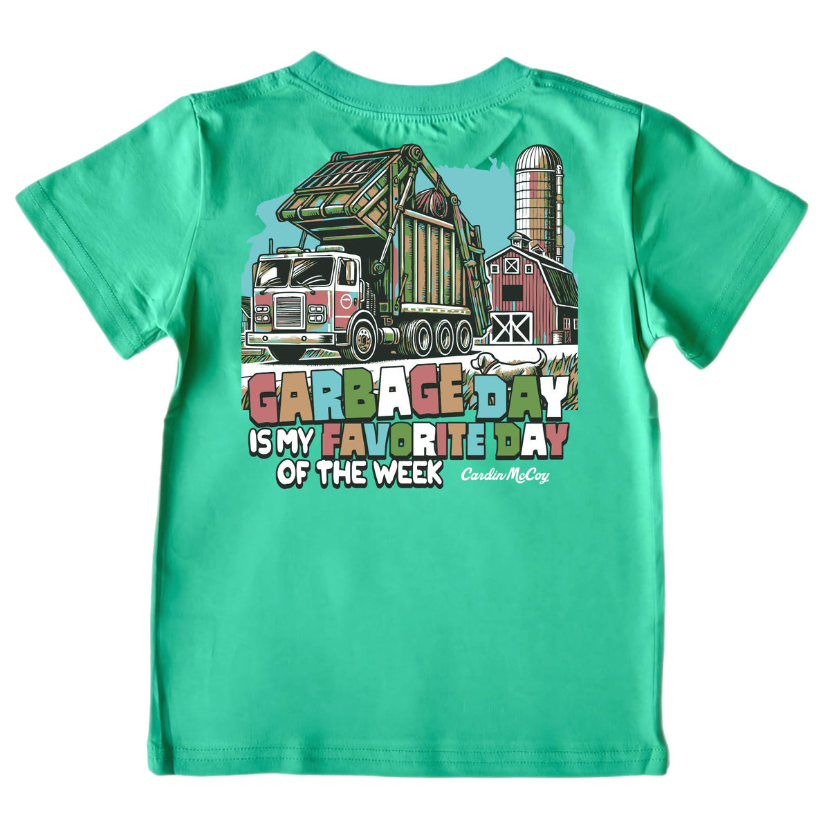 Kids' Garbage Day Short-Sleeve Tee Short Sleeve T-Shirt Cardin McCoy Green XXS (2/3) Pocket