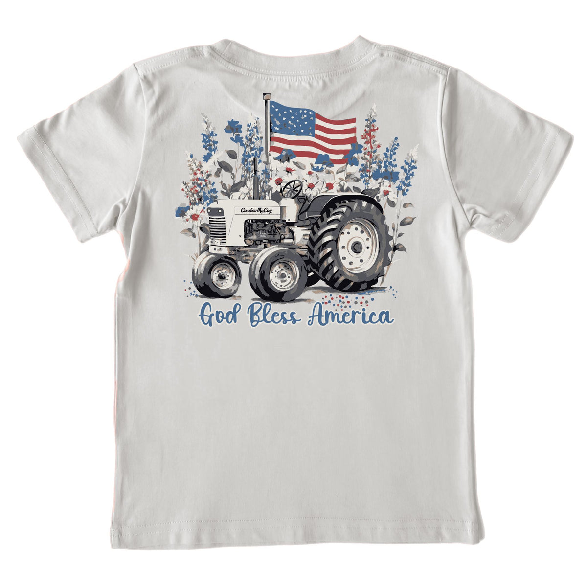 Kids' God Bless America Short-Sleeve Tee Short Sleeve T-Shirt Cardin McCoy Ice Gray XXS (2/3) Pocket