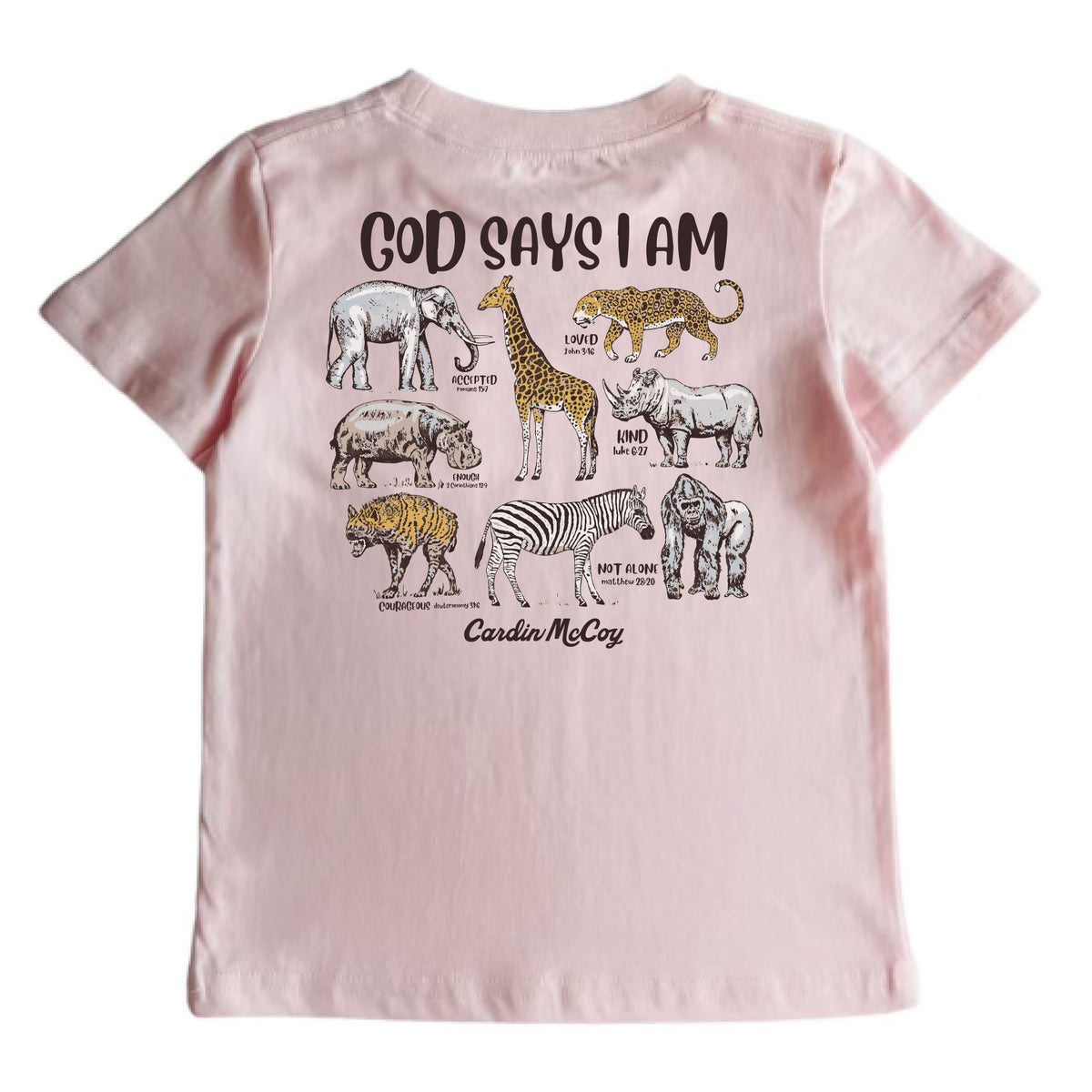 Kids' God Says I Am Short-Sleeve Tee Short Sleeve T-Shirt Cardin McCoy Light Pink XXS (2/3) Pocket