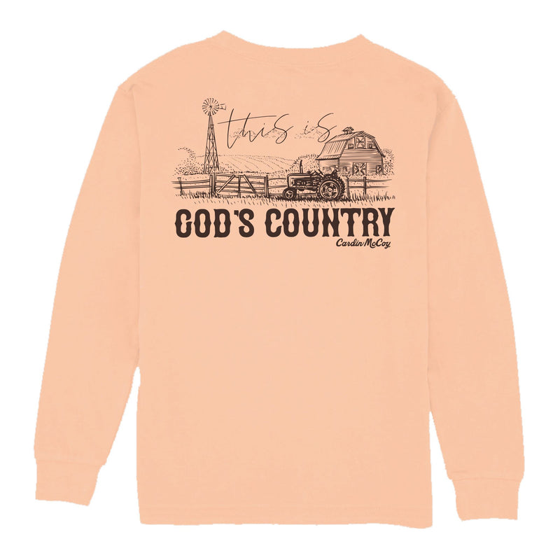 Kids' God's Country Long-Sleeve Tee Long Sleeve T-Shirt Cardin McCoy Peach XXS (2/3) Pocket