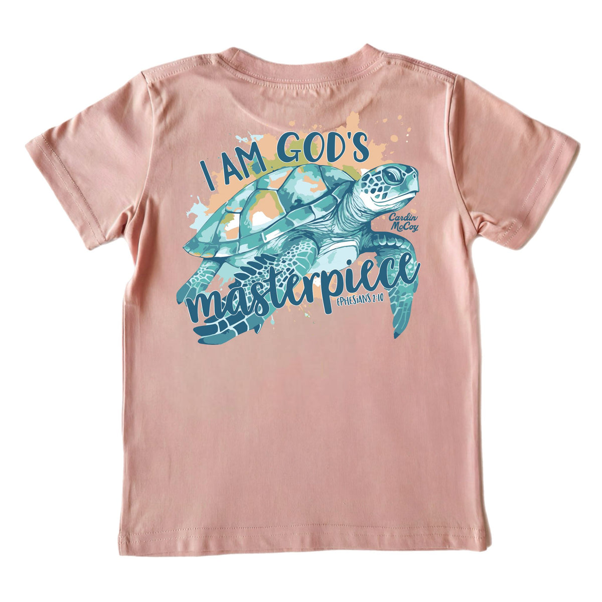 Kids' God's Masterpiece Short-Sleeve Tee Short Sleeve T-Shirt Cardin McCoy Rose Tan XXS (2/3) Pocket