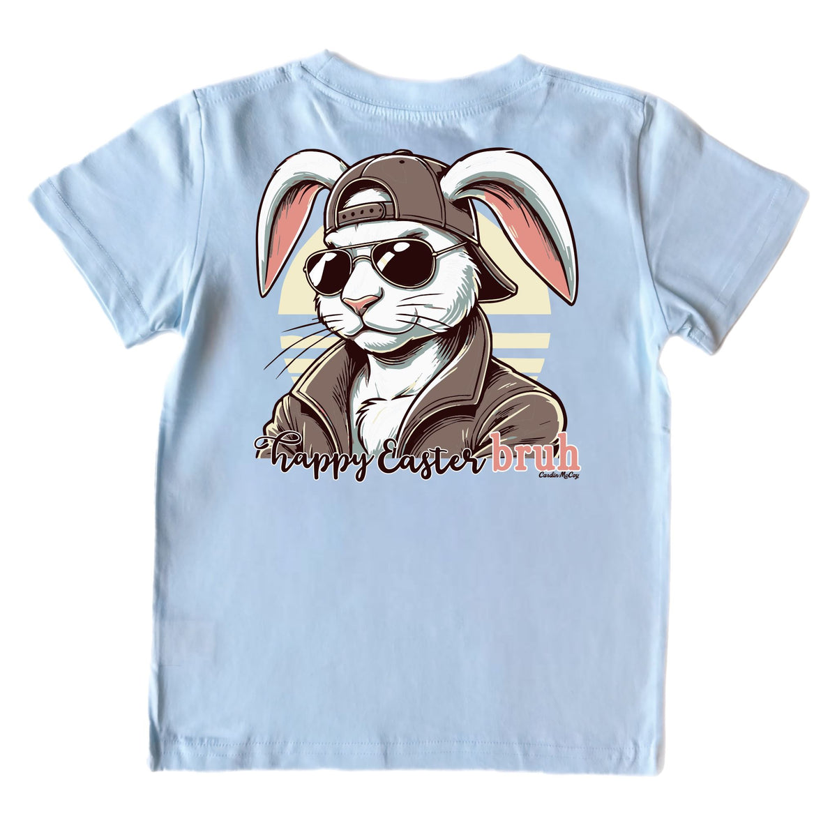 Kids' Happy Easter Bruh Short-Sleeve Tee Short Sleeve T-Shirt Cardin McCoy Cool Blue L (12/14) Pocket