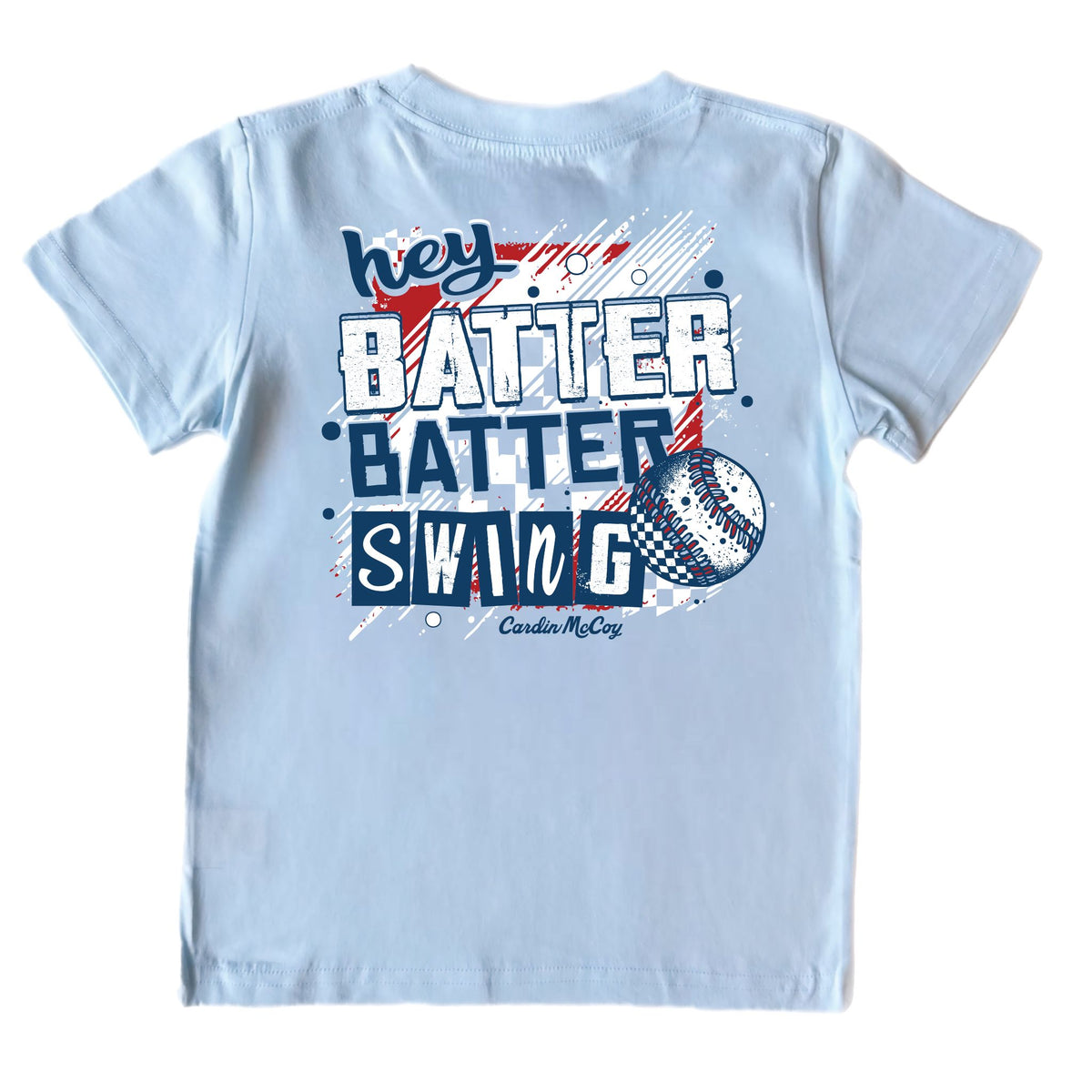 Kids' Hey Batter Batter Short-Sleeve Tee Short Sleeve T-Shirt Cardin McCoy Cool Blue XXS (2/3) Pocket