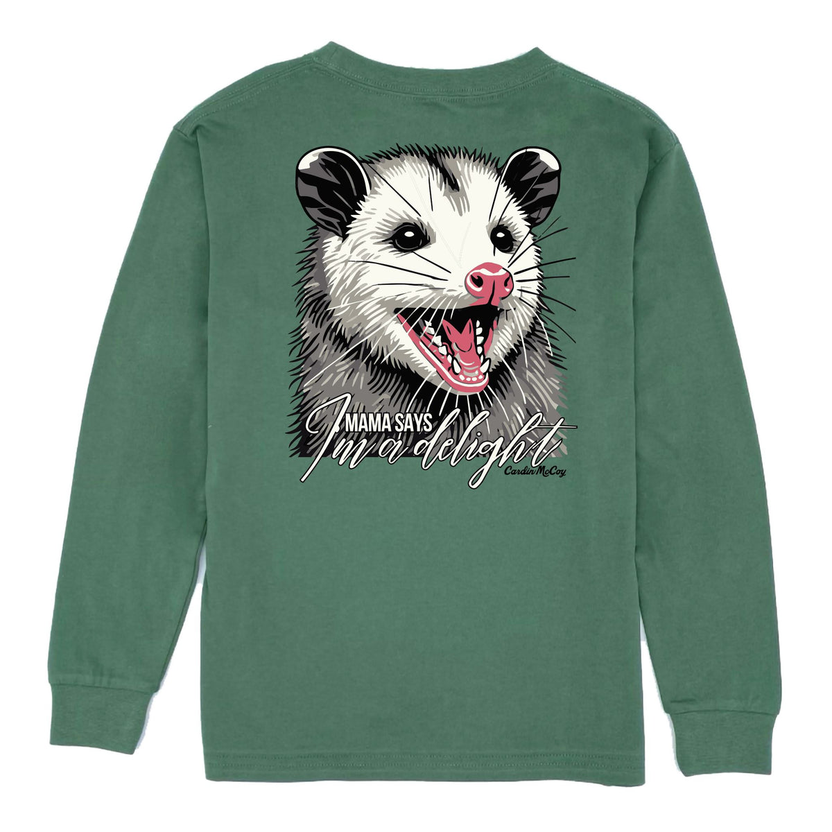 Kids' I'm a Delight Long-Sleeve Tee Long Sleeve T-Shirt Cardin McCoy Dark Olive XXS (2/3) Pocket