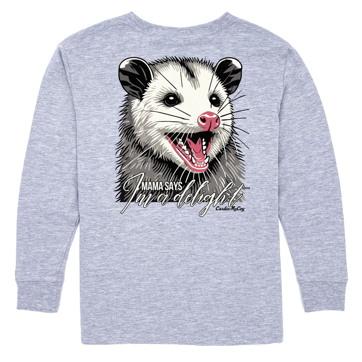 Kids' I'm a Delight Long-Sleeve Tee Long Sleeve T-Shirt Cardin McCoy Heather Gray XXS (2/3) Pocket