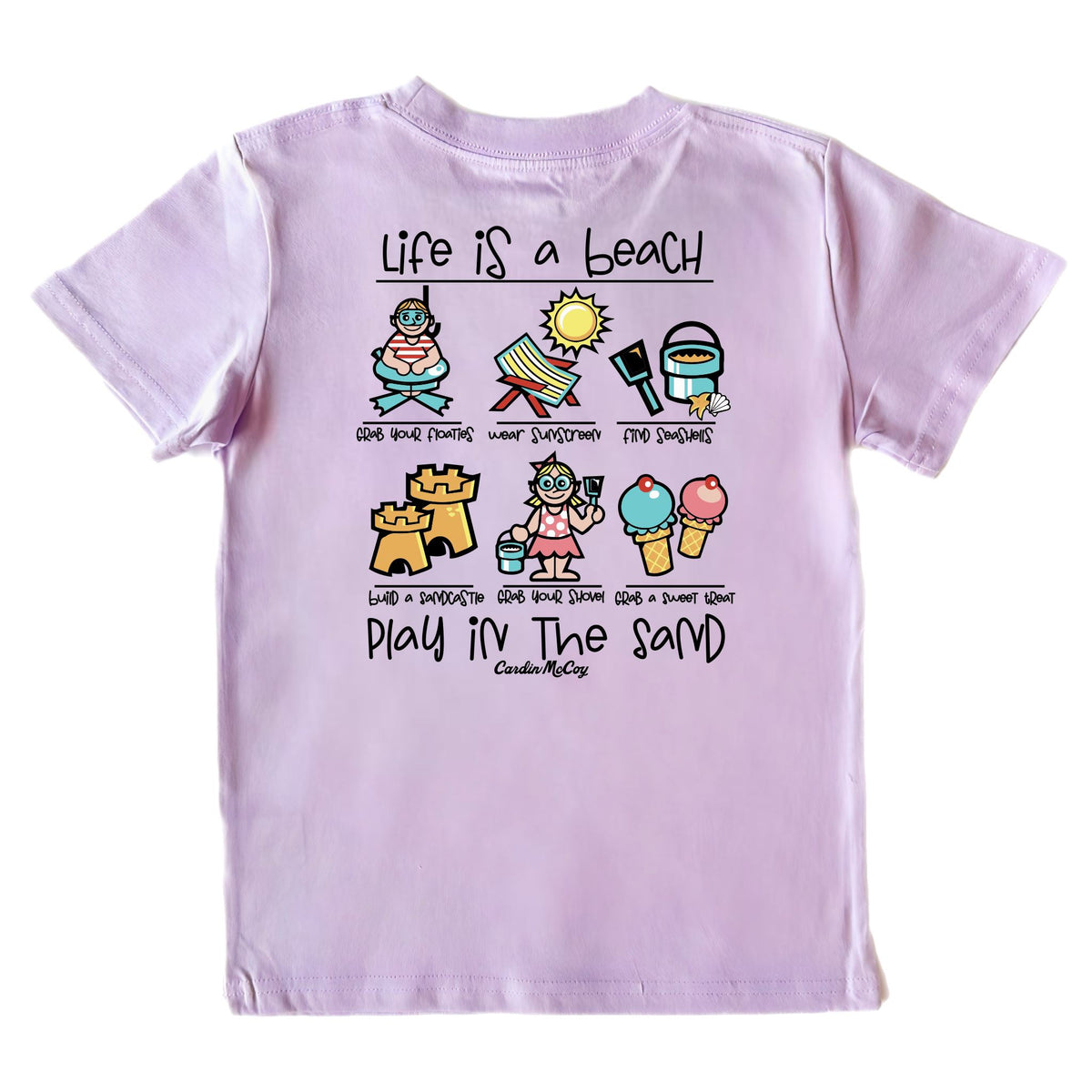 Kids' Life's a Beach Short-Sleeve Tee Short Sleeve T-Shirt Cardin McCoy Lavender XXS (2/3) Pocket