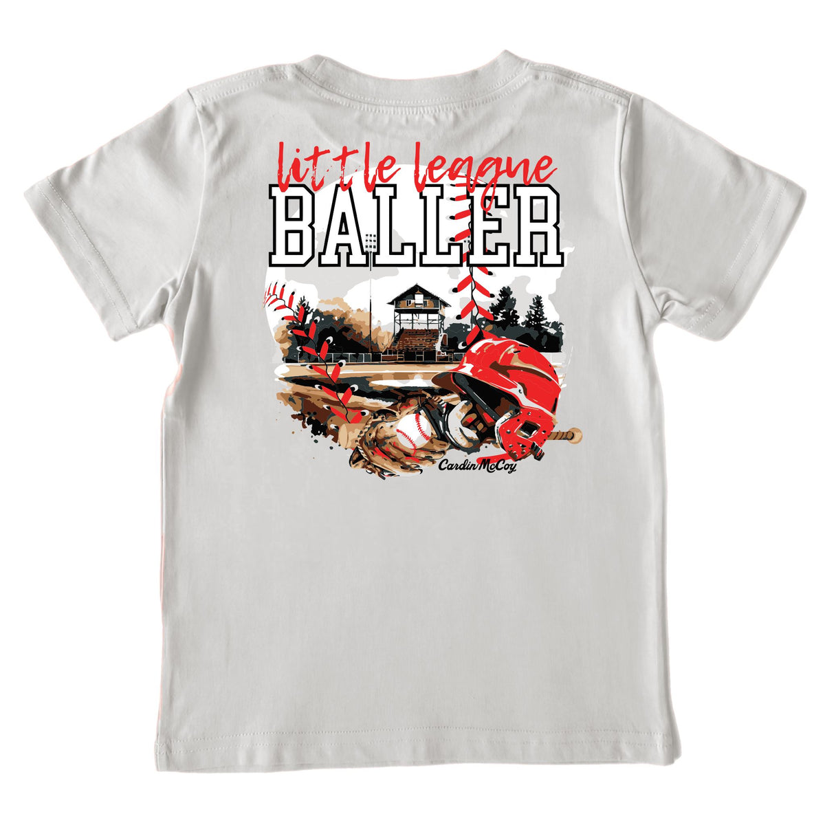 Kids' Little League Baller Short-Sleeve Tee Short Sleeve T-Shirt Cardin McCoy Ice Gray XXS (2/3) Pocket