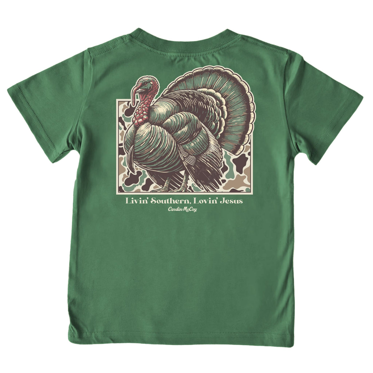 Kids' Livin' Southern, Lovin' Jesus Short-Sleeve Tee Short Sleeve T-Shirt Cardin McCoy Dark Olive XXS (2/3) Pocket