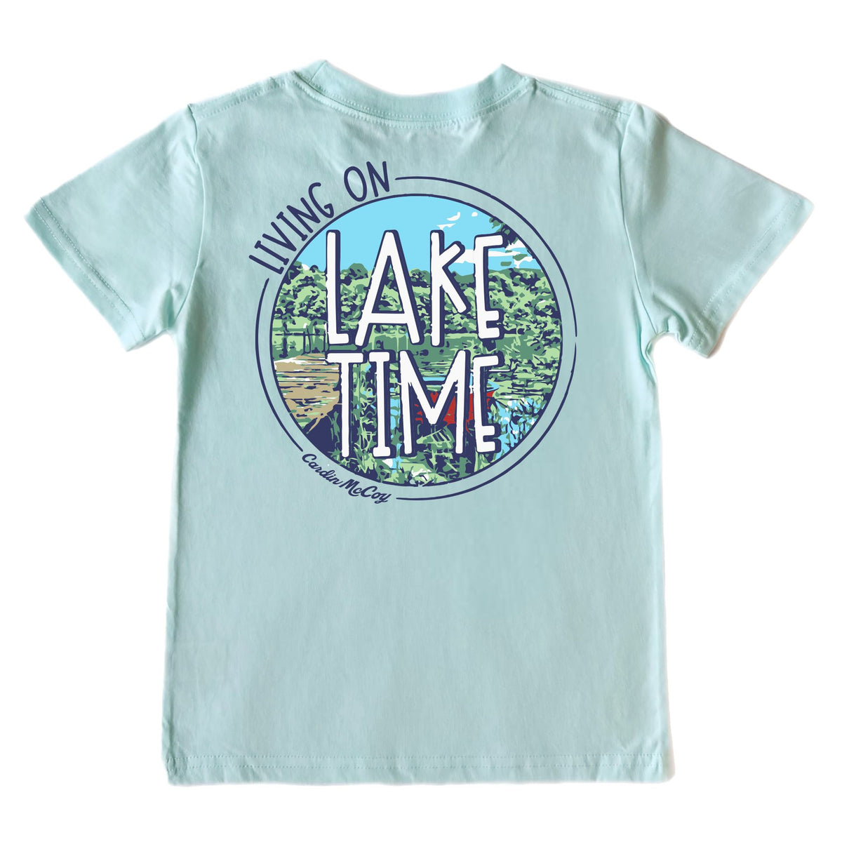 Kids' Living on Lake Time Short-Sleeve Tee Short Sleeve T-Shirt Cardin McCoy Blue Mint XXS (2/3) Pocket
