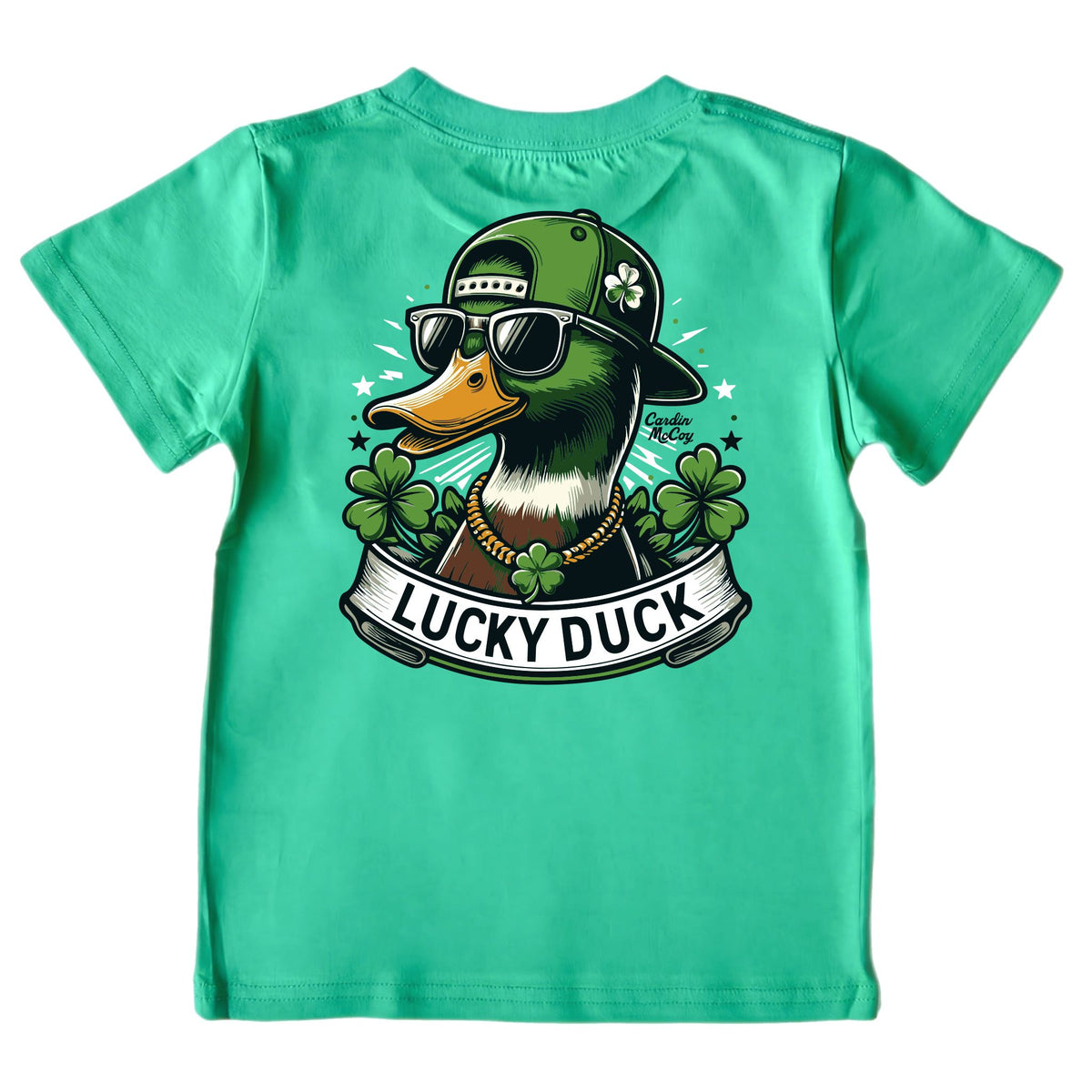 Kids' Lucky Duck Short-Sleeve Tee Short Sleeve T-Shirt Cardin McCoy Green XXS (2/3) Pocket