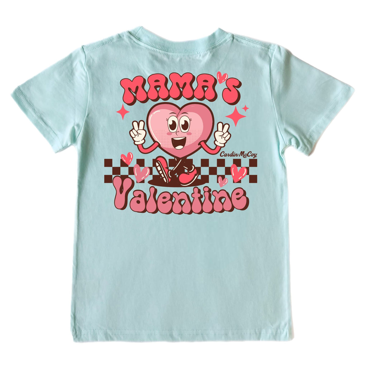 Kids' Mama's Valentine Short-Sleeve Tee Short Sleeve T-Shirt Cardin McCoy Blue Mint XXS (2/3) Pocket