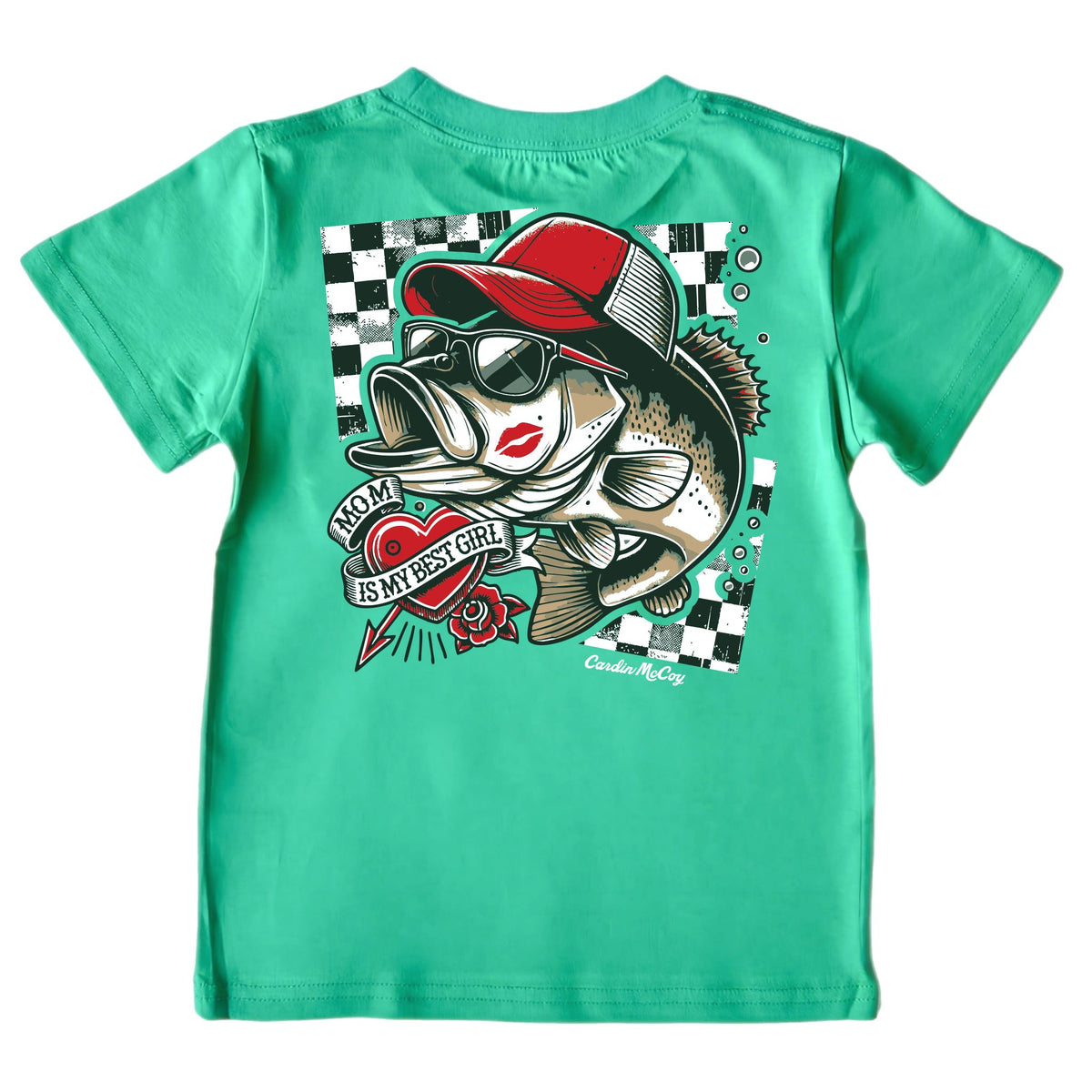 Kids' Mom is My Best Girl Short-Sleeve Tee Short Sleeve T-Shirt Cardin McCoy Green XXS (2/3) Pocket