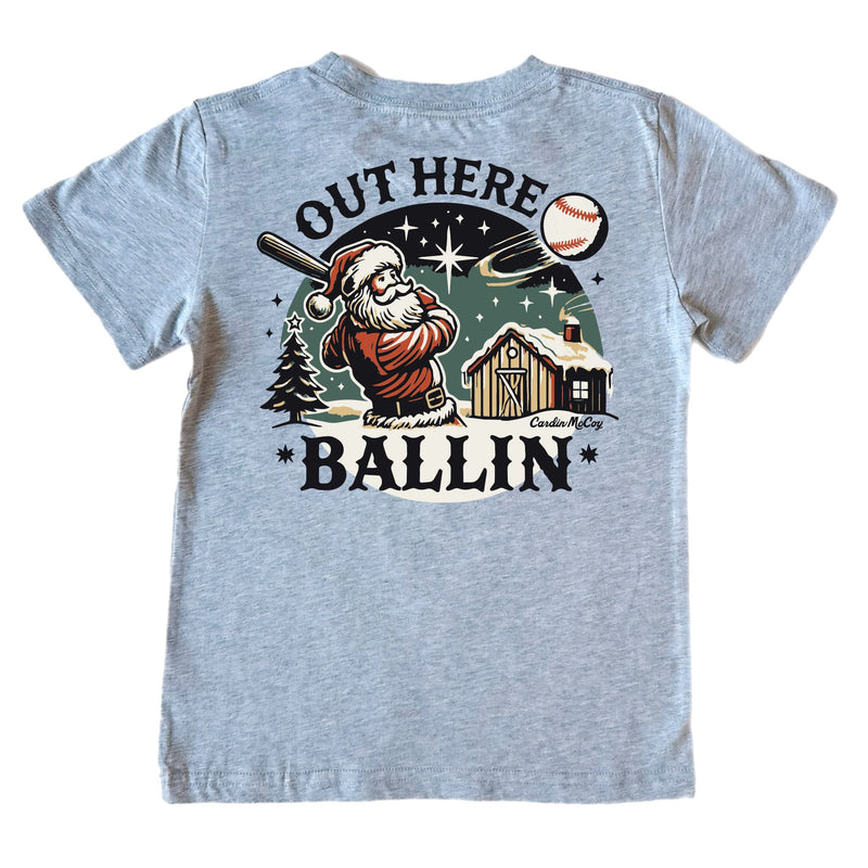 Kids' Out Here Ballin' Short-Sleeve Tee Short Sleeve T-Shirt Cardin McCoy Heather Gray XXS (2/3) Pocket