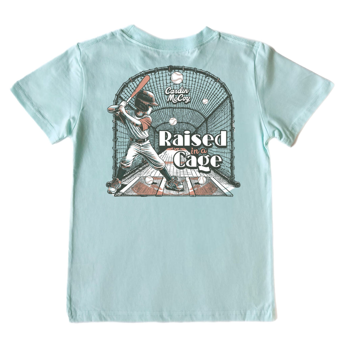 Kids' Raised in a Cage Short-Sleeve Tee Short Sleeve T-Shirt Cardin McCoy Blue Mint XXS (2/3) Pocket