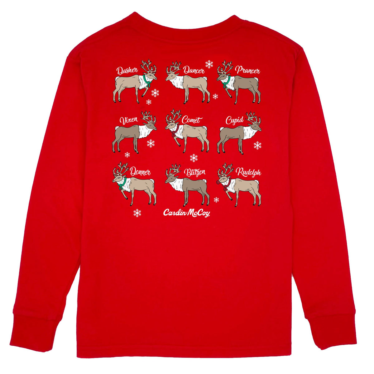 Kids' Reindeer Breeds Long-Sleeve Tee Long Sleeve T-Shirt Cardin McCoy Red XXS (2/3) Pocket