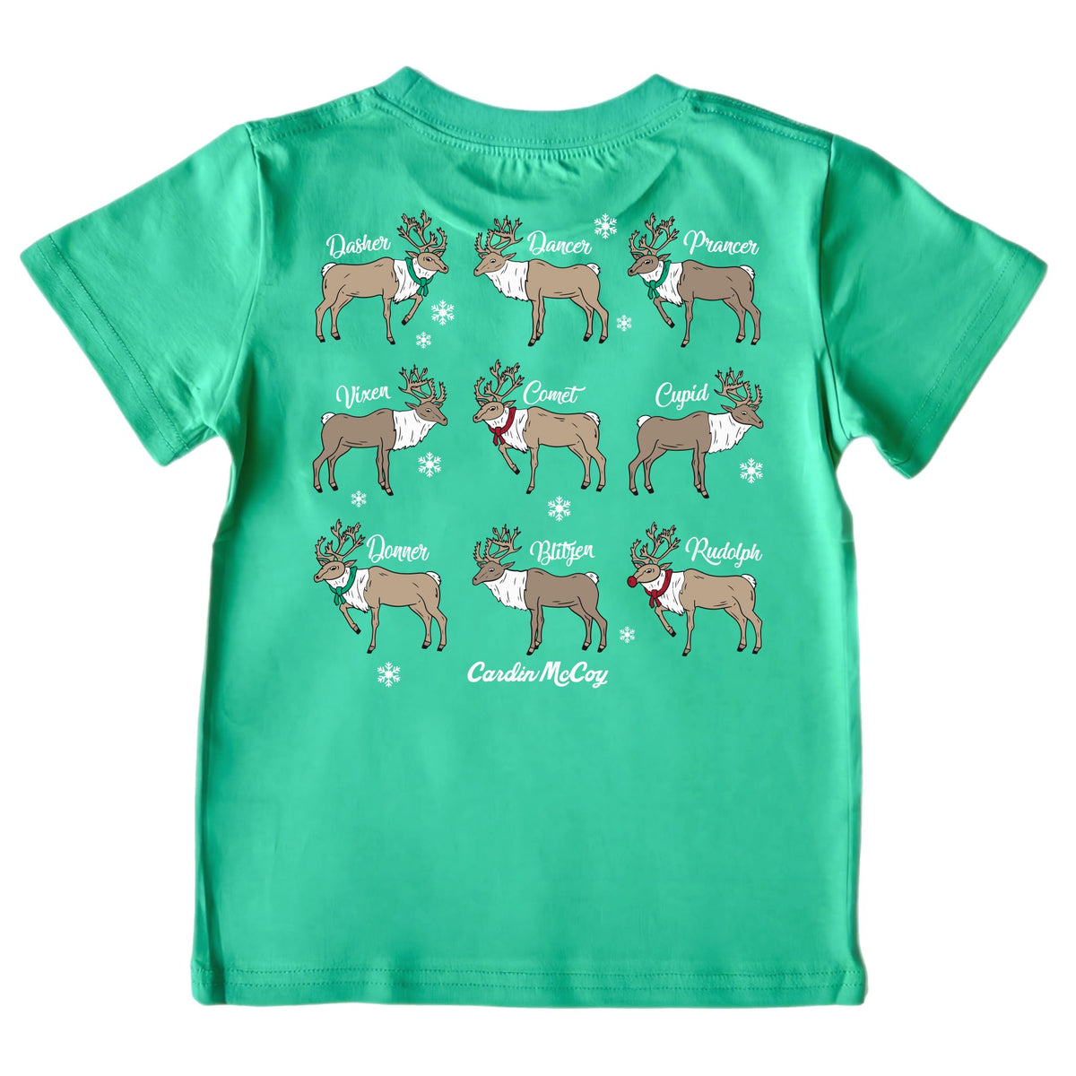 Kids' Reindeer Breeds Short-Sleeve Tee Short Sleeve T-Shirt Cardin McCoy Green XXS (2/3) Pocket