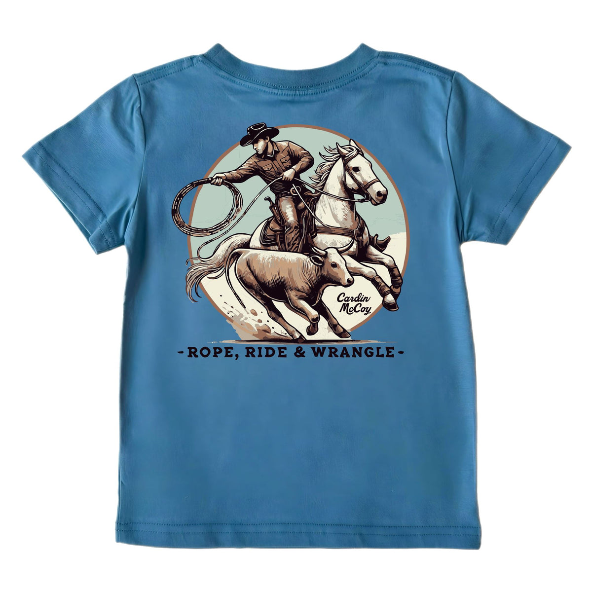 Kids' Rope, Riding and Wrangling Short-Sleeve Tee Short Sleeve T-Shirt Cardin McCoy Blue XXS (2/3) Pocket