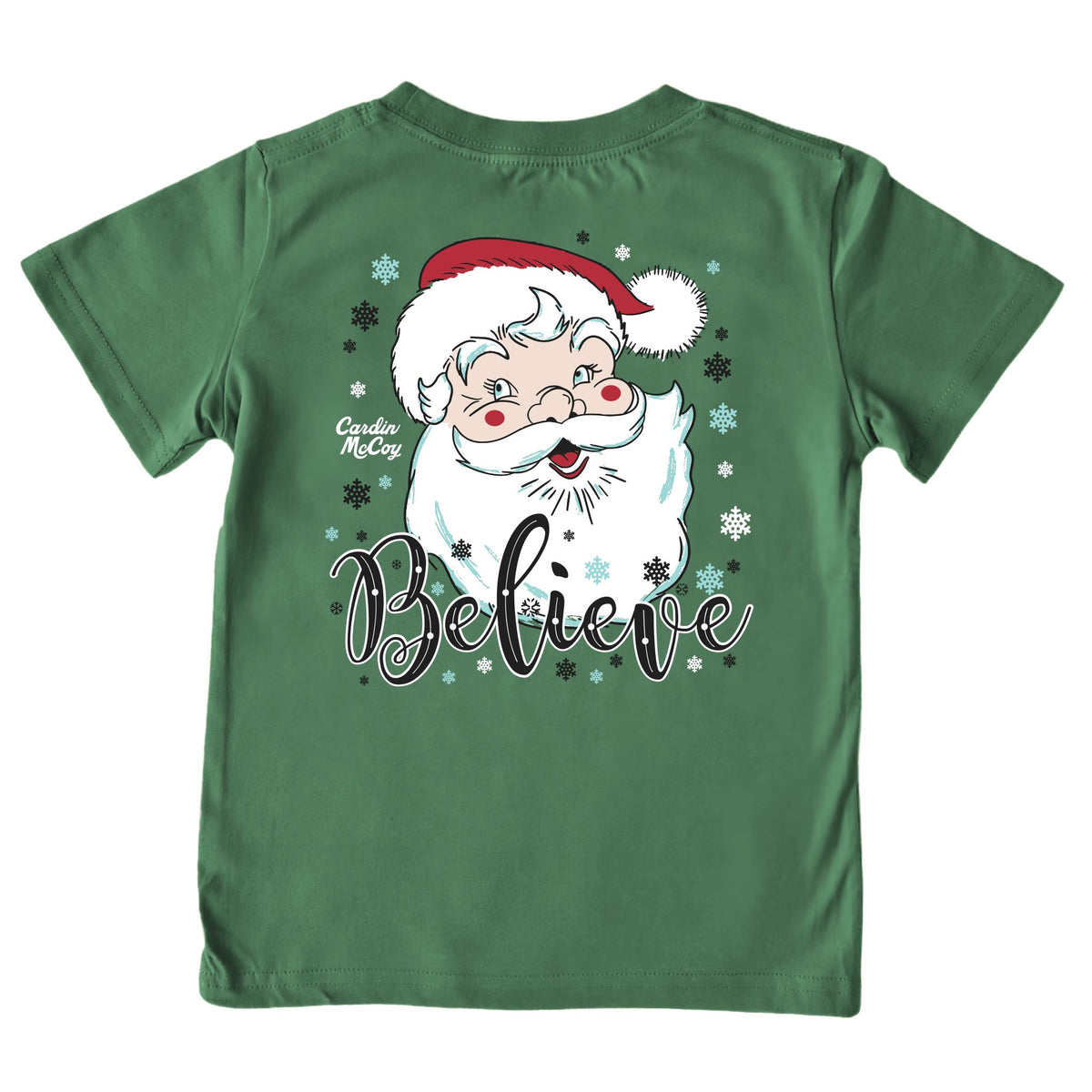 Kids' Santa Believe Short-Sleeve Tee Short Sleeve T-Shirt Cardin McCoy Dark Olive XXS (2/3) Pocket