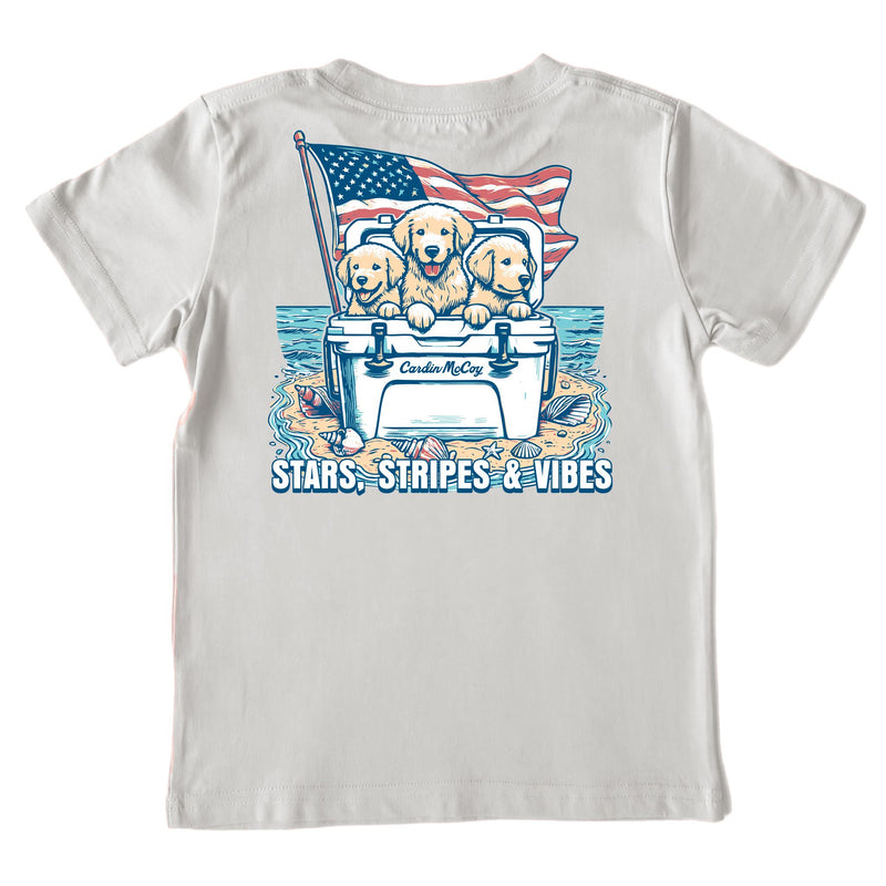 Kids' Stars, Stripes and Vibes Short-Sleeve Tee Short Sleeve T-Shirt Cardin McCoy Ice Gray XXS (2/3) Pocket