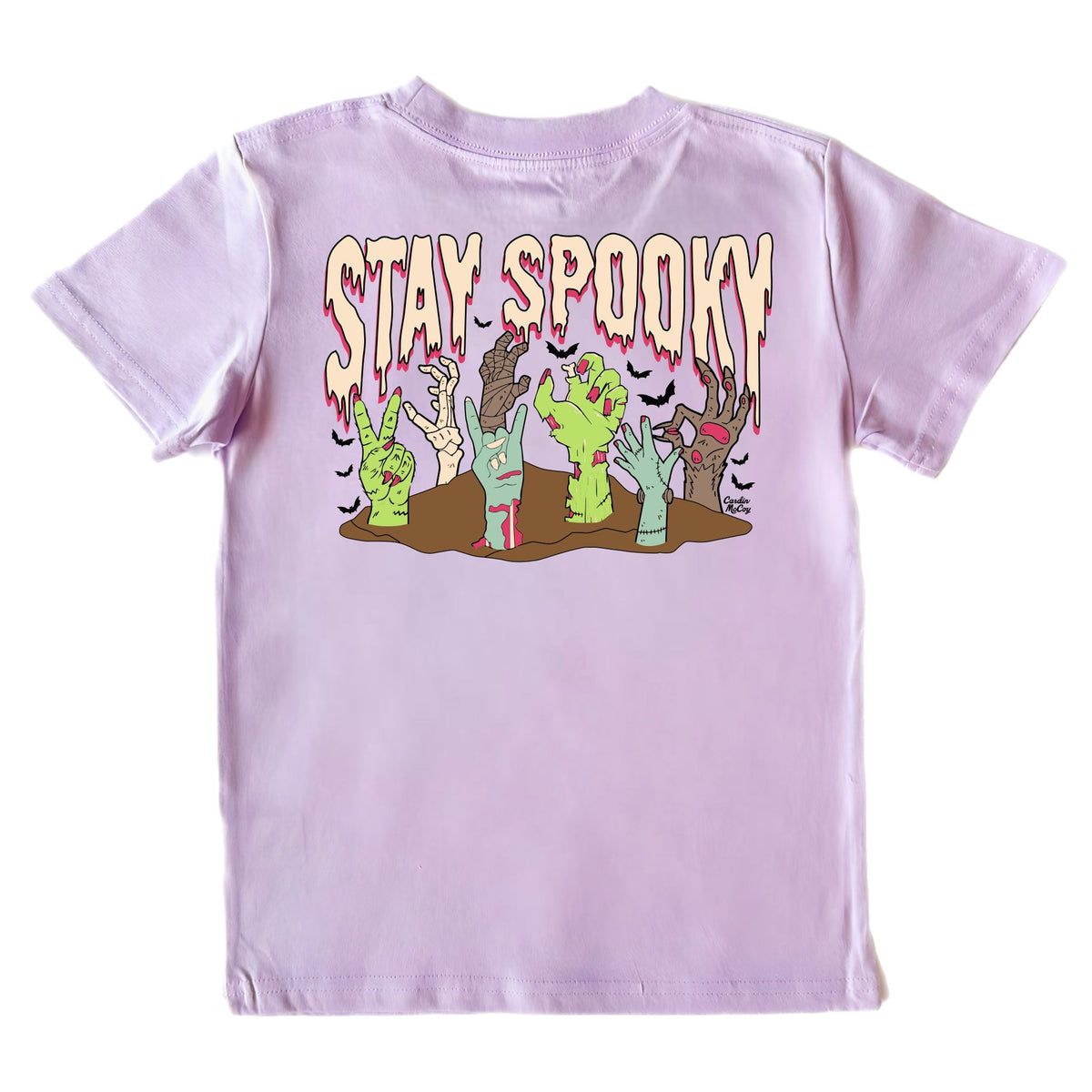 Kids' Stay Spooky Short-Sleeve Tee Short Sleeve T-Shirt Cardin McCoy Lavender XXS (2/3) Pocket