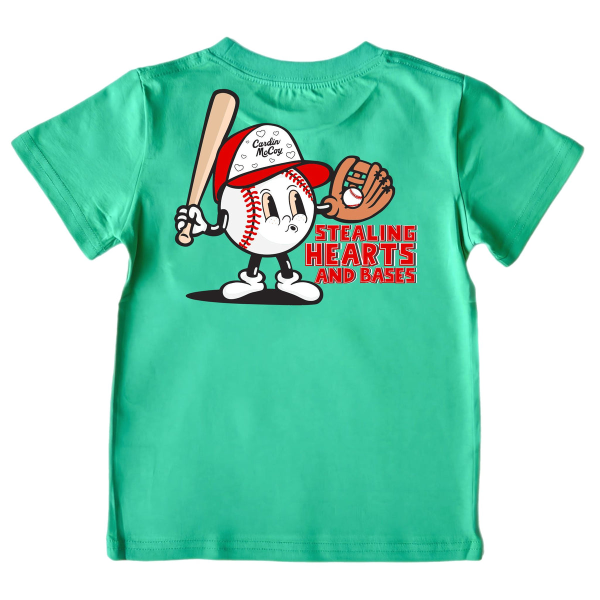 Kids' Stealing Hearts Short-Sleeve Tee Short Sleeve T-Shirt Cardin McCoy Green XXS (2/3) Pocket