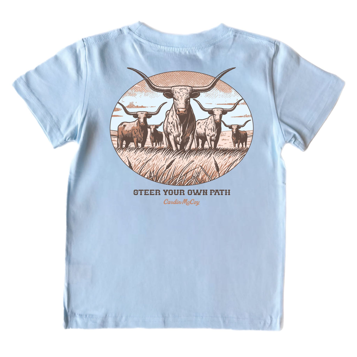 Kids' Steer Your Own Path Short-Sleeve Tee Short Sleeve T-Shirt Cardin McCoy Cool Blue XXS (2/3) Pocket