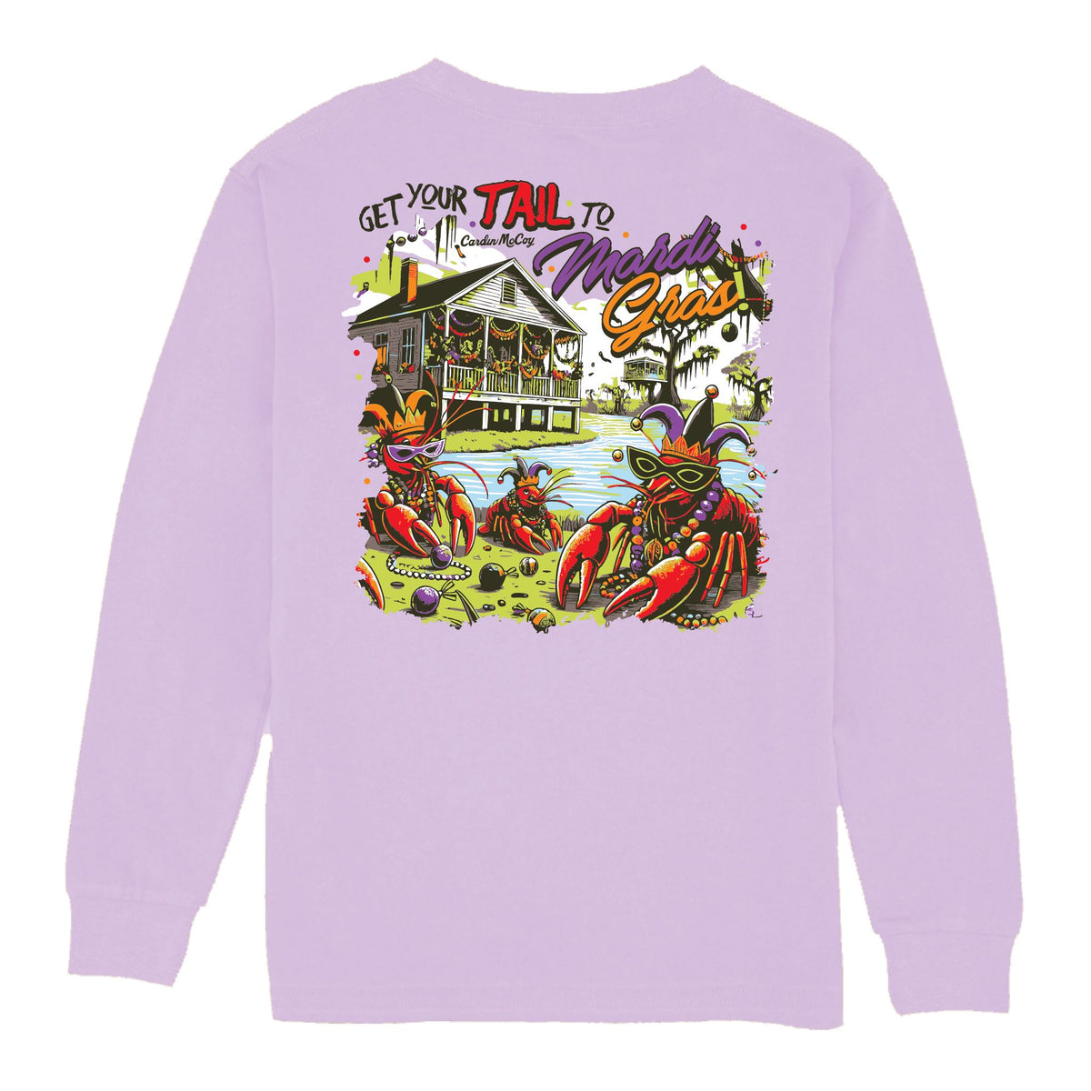 Kids' Tail to Mardi Gras Long-Sleeve Tee Long Sleeve T-Shirt Cardin McCoy Lavender XXS (2/3) Pocket