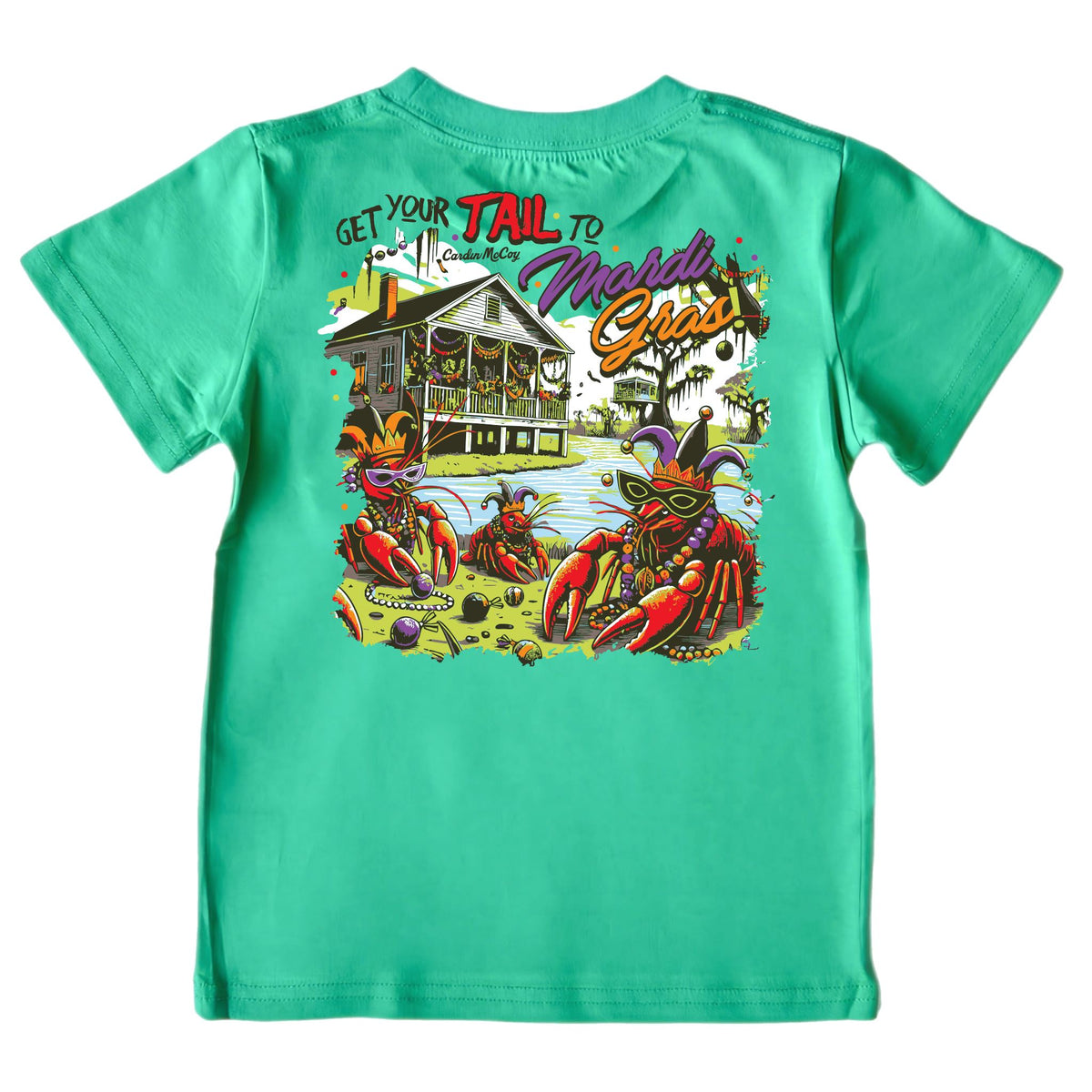 Kids' Tail to Mardi Gras Short-Sleeve Tee Short Sleeve T-Shirt Cardin McCoy Green XXS (2/3) Pocket