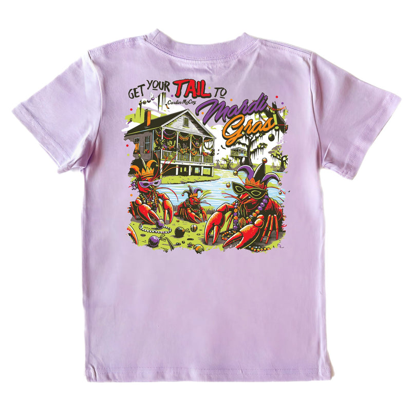 Kids' Tail to Mardi Gras Short-Sleeve Tee Short Sleeve T-Shirt Cardin McCoy Lavender XXS (2/3) Pocket