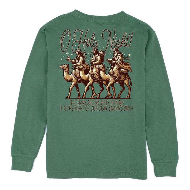 Kids' The Stars Are Shining Brightly Long-Sleeve Tee Long Sleeve T-Shirt Cardin McCoy Dark Olive XXS (2/3) Pocket