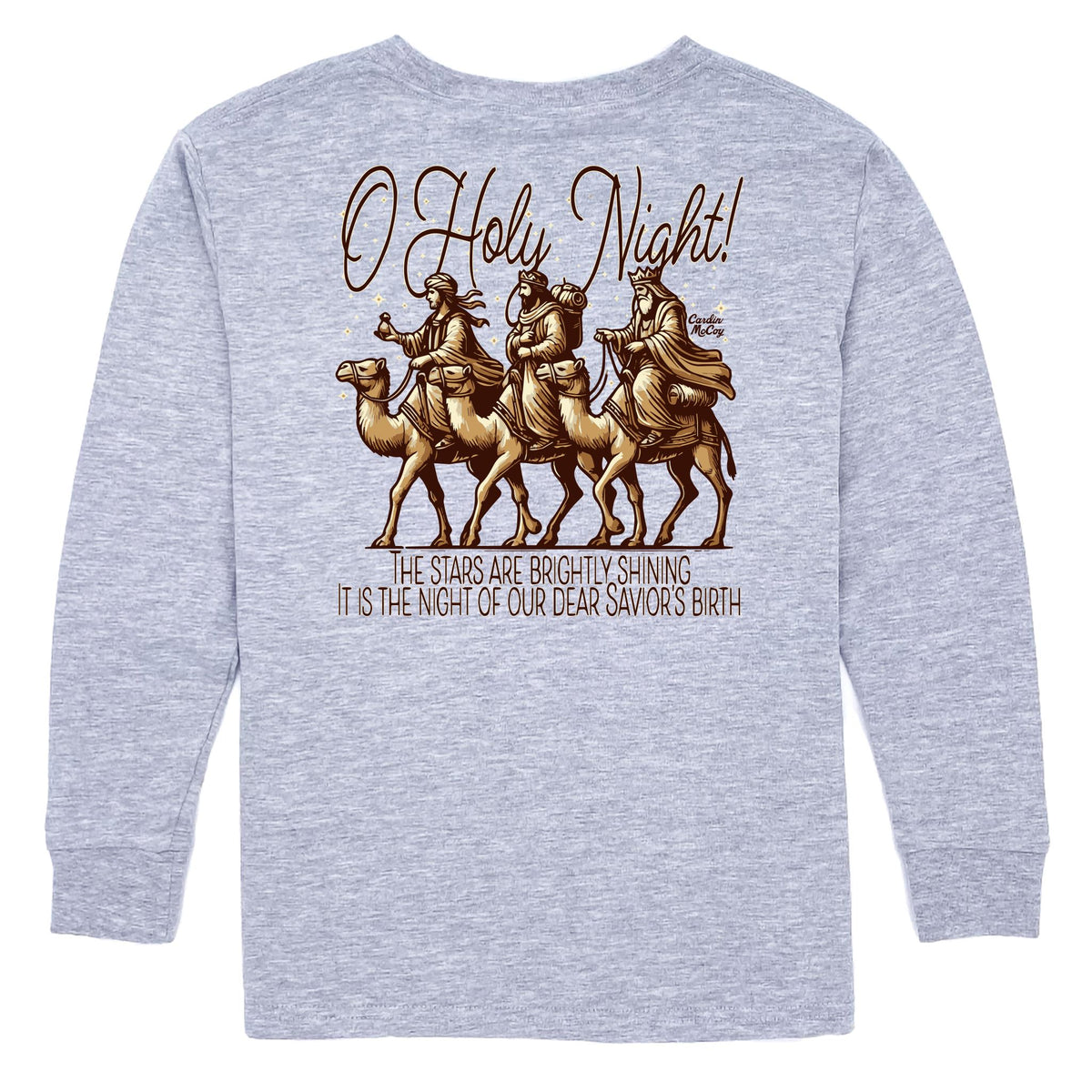 Kids' The Stars Are Shining Brightly Long-Sleeve Tee Long Sleeve T-Shirt Cardin McCoy Heather Gray XXS (2/3) Pocket