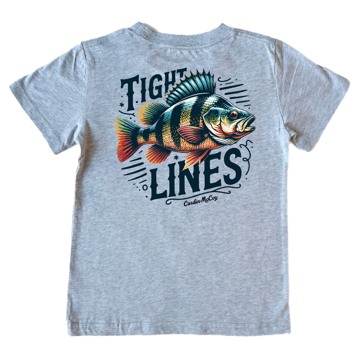 Kids' Tight Lines Short-Sleeve Tee Short Sleeve T-Shirt Cardin McCoy Heather Gray L (12/14) Pocket