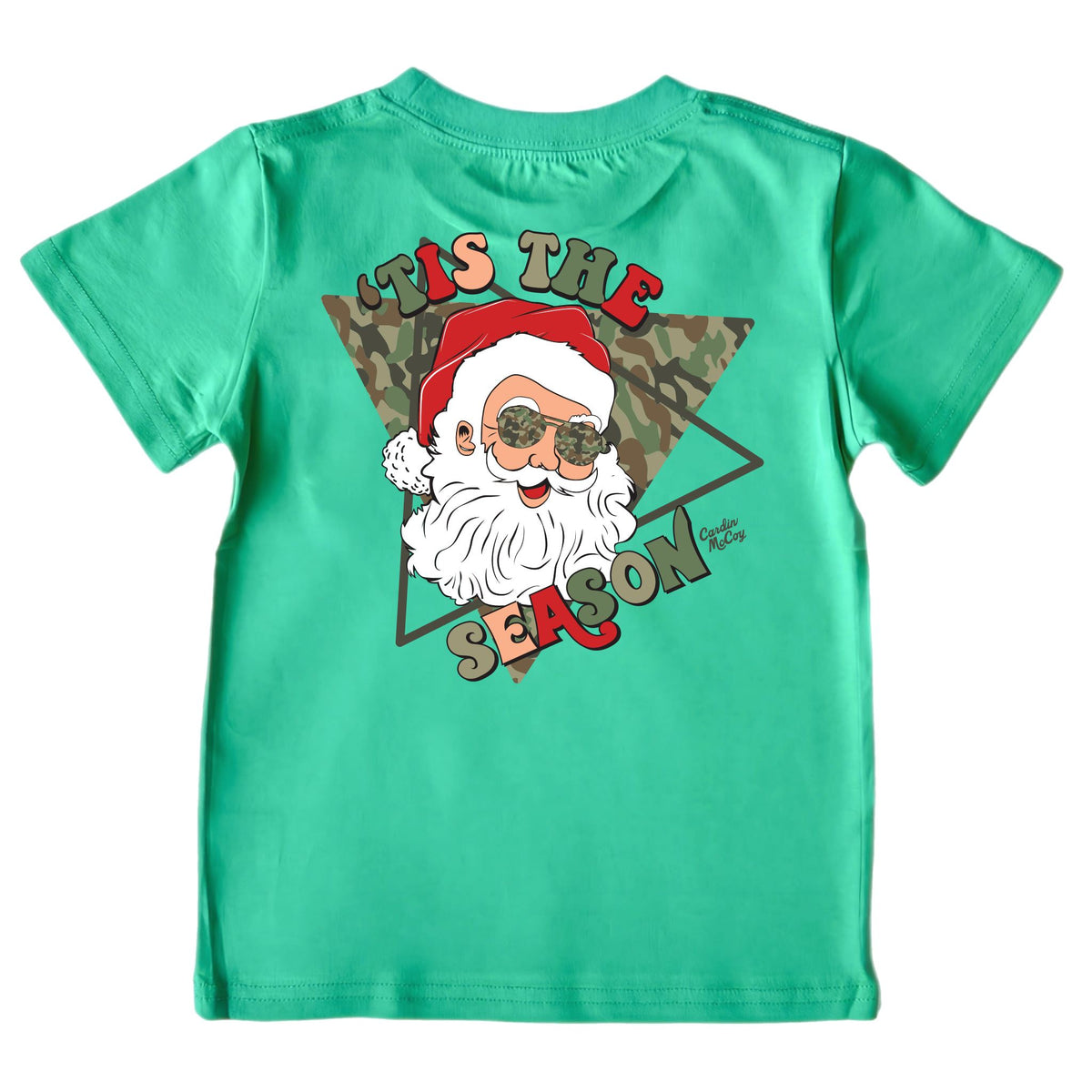 Kids' Tis the Season Christmas Short-Sleeve Tee Short Sleeve T-Shirt Cardin McCoy Green XXS (2/3) Pocket