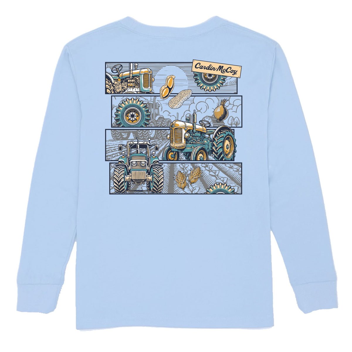 Kids' Tractor Grid Long-Sleeve Tee Long Sleeve T-Shirt Cardin McCoy Light Blue XXS (2/3) Pocket