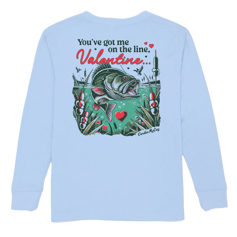 Kids' You've Got Me On The Line Long-Sleeve Tee Long Sleeve T-Shirt Cardin McCoy Light Blue XXS (2/3) Pocket