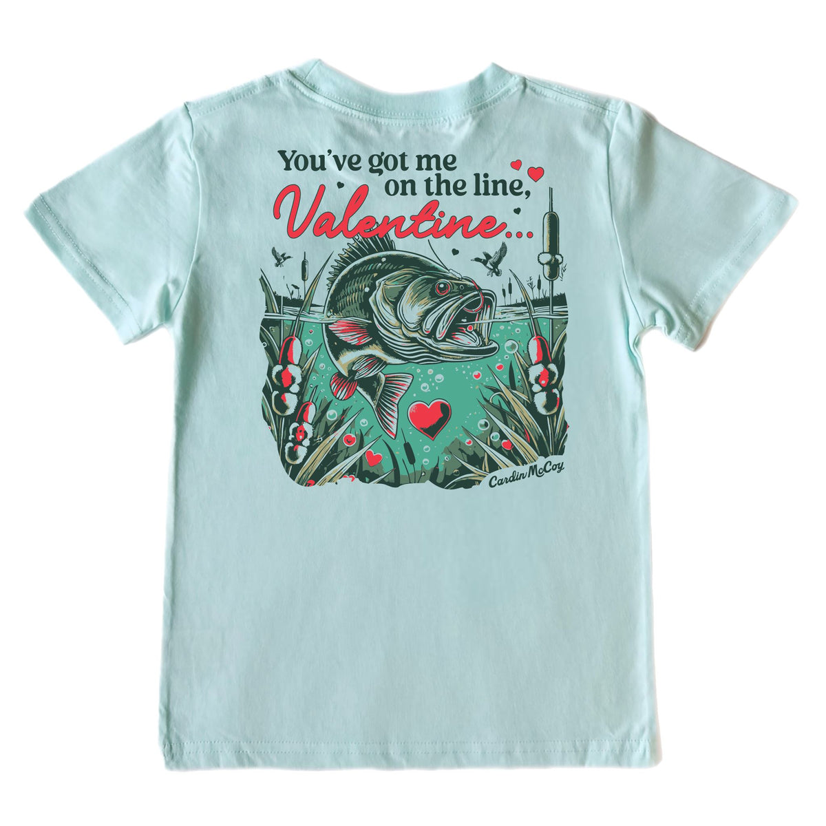 Kids' You've Got Me On The Line Short-Sleeve Tee Short Sleeve T-Shirt Cardin McCoy Blue Mint XXS (2/3) Pocket